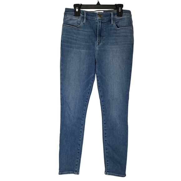 FRAME Le High Skinny Crop Jeans Size 29 Medium Wash High Rise Stretch Denim - Picture 3 of 16